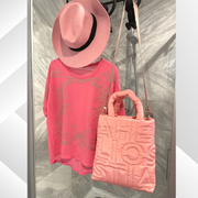 stylish pink mummy bag, diaper bag, mummy bag, nappy bag